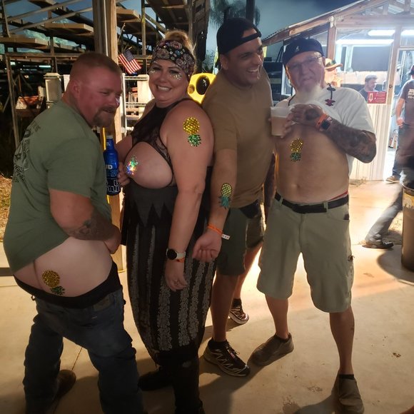 Pineapple Rhinestone Pasties Nipple Covers Self Adhesive Reusable- Lifestyle EDC - Picture 7 of 8